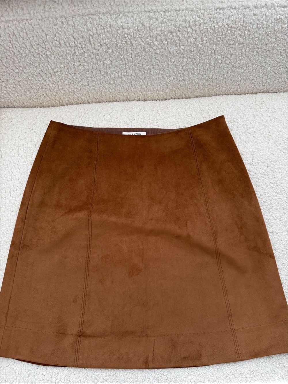 Aritzia Babaton Brown Suede Effect Mini A Line Skirt Size 8